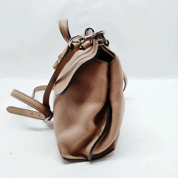 GUCCI Bamboo Turn-Lock Beige Leather Top Handle Front Flap Closure Shoulder Bag - Picture 3 of 9